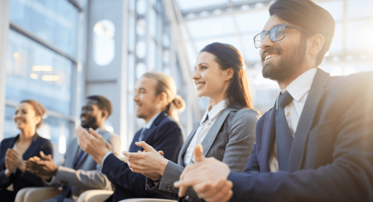 Conference attendees stock image